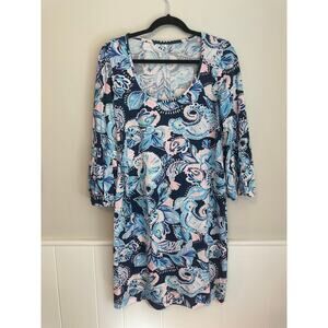 Lilly Pulitzer Carlile Dress in High Tide Navy‎ Holly Flockamolie Size Medium